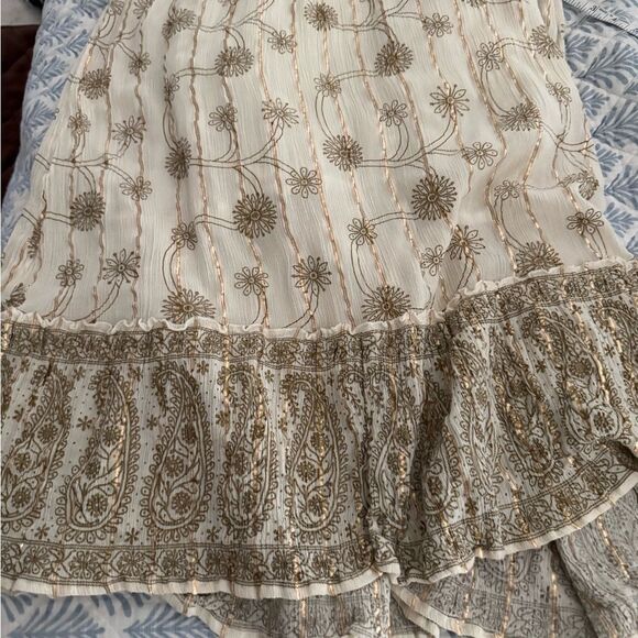 Indian Elegant Cream and Gold Boho Maxi Dress XL - Picture 13 of 13
